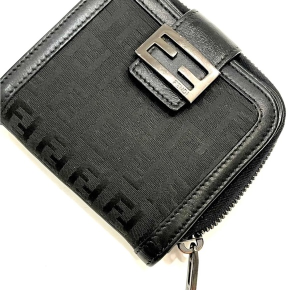 FENDI Zucchino Wallet FF Black MADE IN ITALY - Picture 2 of 8